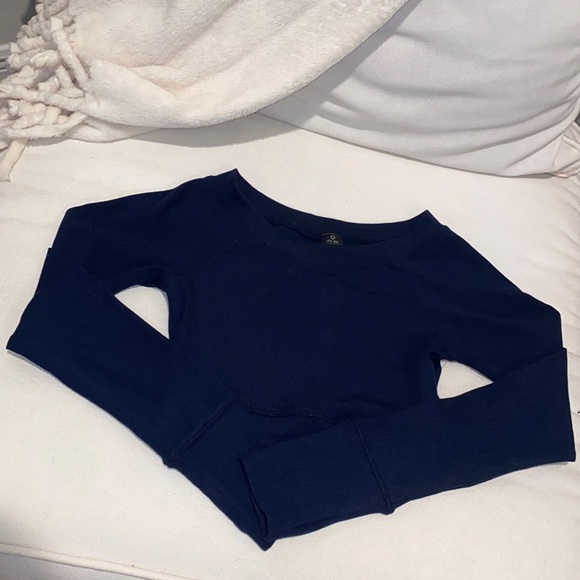 Free People Ribbed LS Crop - Picture 2 of 5